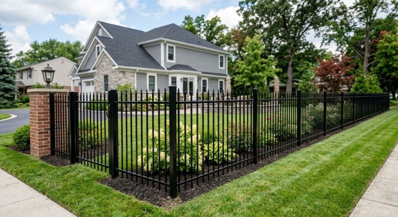 Black Metal Fence Installation in Des Moines, IA